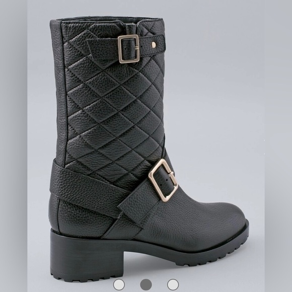 White House Black market quilted leather black mid calf boot - women's size 11 - Picture 2 of 13